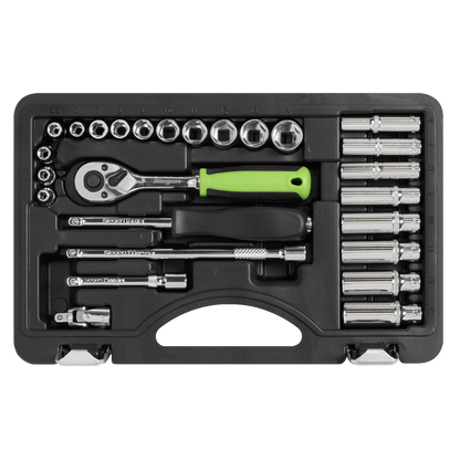 Siegen S01234 Socket Set 26pc 1/4"Sq Drive Metric