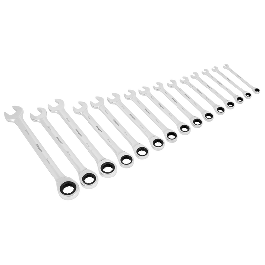 Siegen S01247 Combination Ratchet Spanner Set 15pc Metric