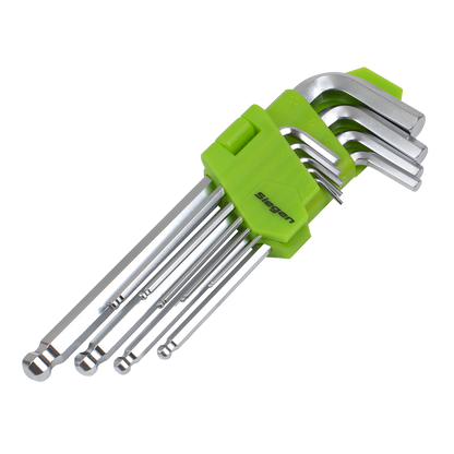 Siegen S01260 Hex Key Set Ball-End Long 9pc - Metric