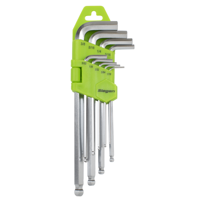 Siegen S01261 Hex Key Set Long Ball-End 9pc - Imperial