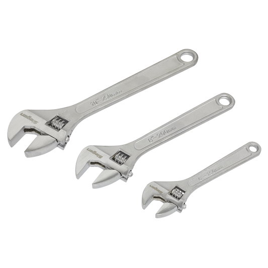 Siegen S0448 Adjustable Wrench Set 3pc 150 200 & 250mm