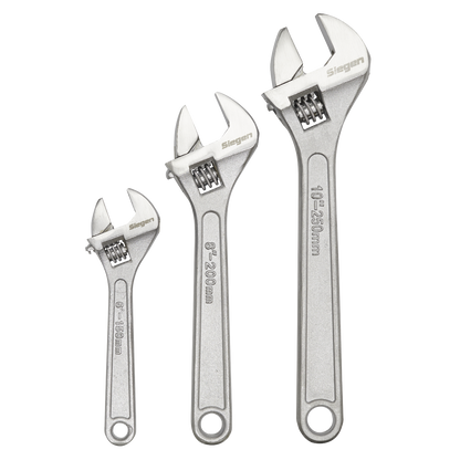 Siegen S0448 Adjustable Wrench Set 3pc 150 200 & 250mm