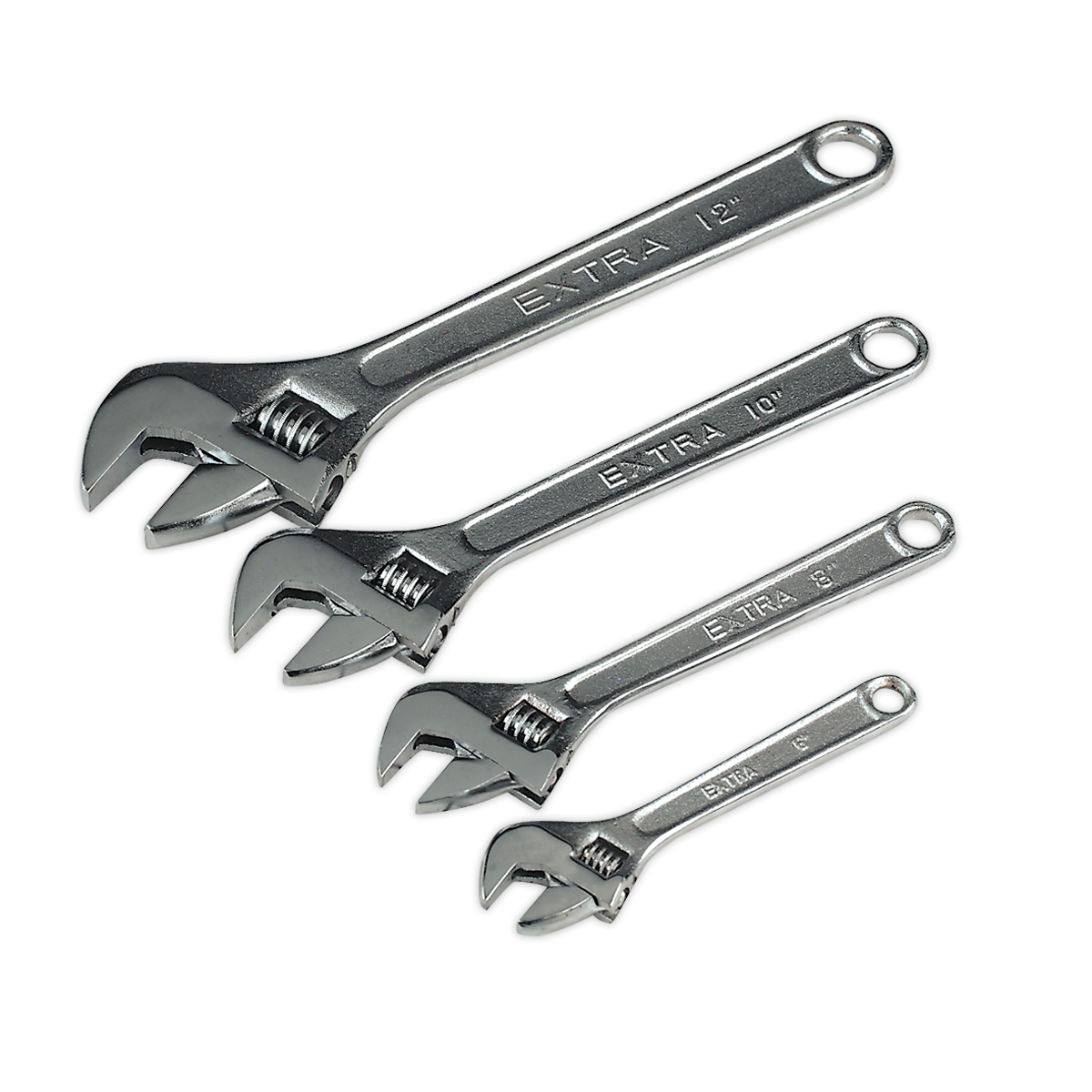 Siegen S0449 Adjustable Wrench Set 4pc 150 200 250 & 300mm