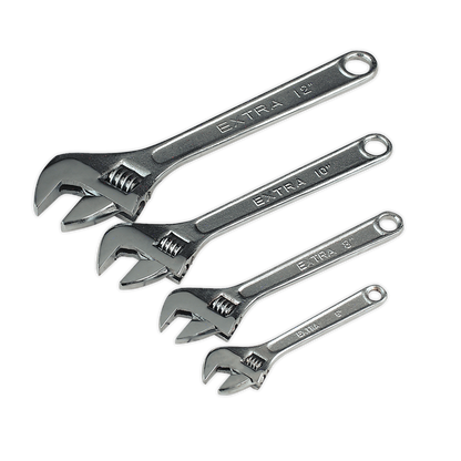 Siegen S0449 Adjustable Wrench Set 4pc 150 200 250 & 300mm