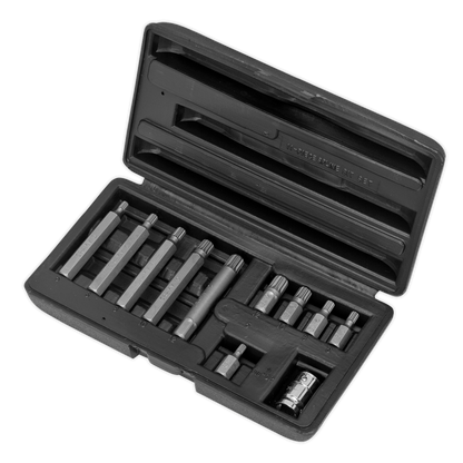 Siegen S0534 Spline Bit & Holder Set 11pc - 3/8"Sq Drive