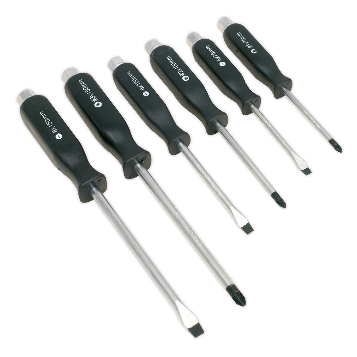 Siegen S0535 Screwdriver Set 6pc Hammer-Thru