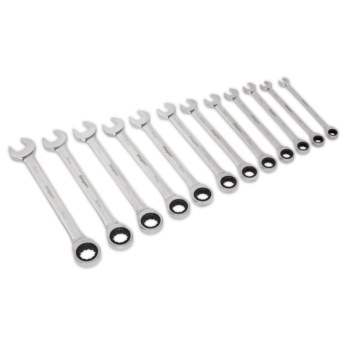 Siegen S0634 Ratchet Combination Spanner Set 12pc Metric