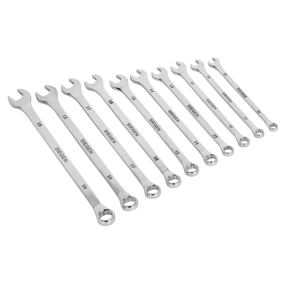 Siegen S0832 Combination Spanner Set 10pc Extra-Long Metric