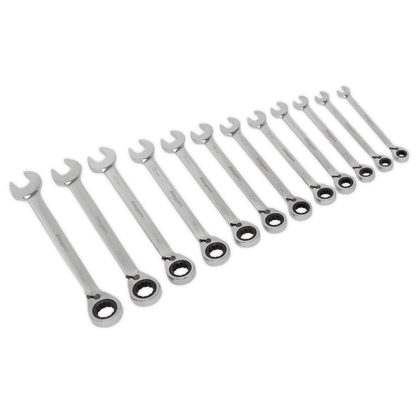 Siegen S0840 Reversible Ratchet Combination Spanner Set 12pc Metric