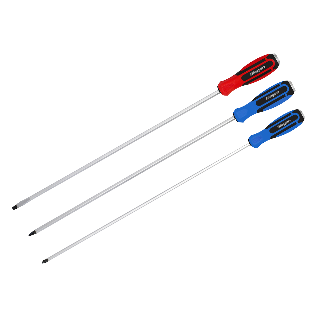 Siegen S0843 Extra-Long Hammer-Thru Screwdriver Set 3pc