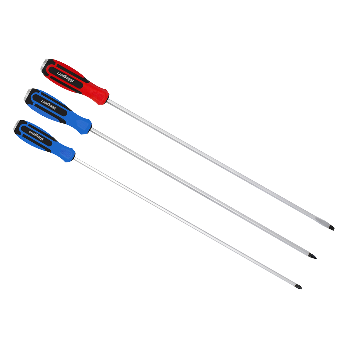 Siegen S0843 Extra-Long Hammer-Thru Screwdriver Set 3pc