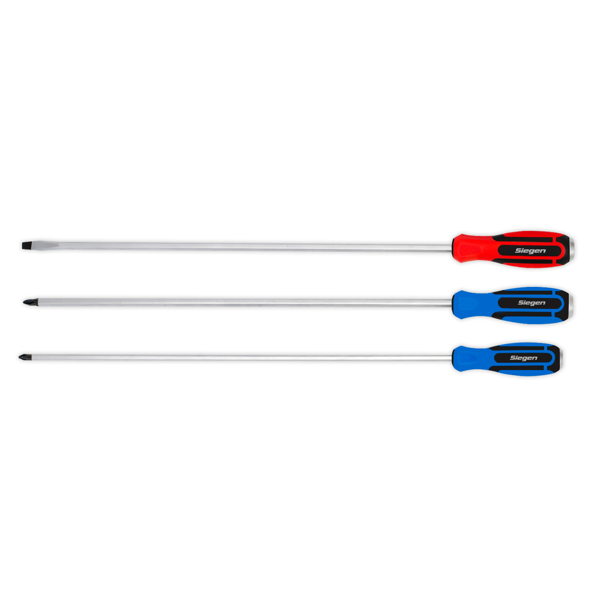 Siegen S0843 Extra-Long Hammer-Thru Screwdriver Set 3pc