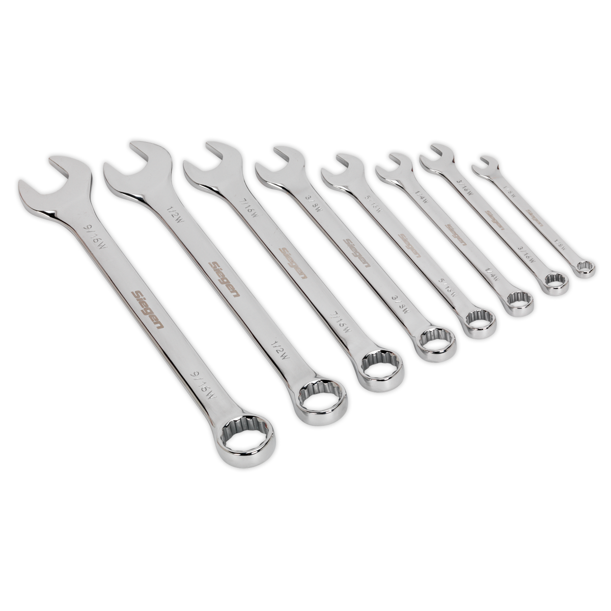 Siegen S0870 Combination Spanner Set 8pc Whitworth