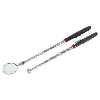 Siegen S0940 Telescopic Magnetic Pick-Up Tool & Inspection Mirror Set 2pc