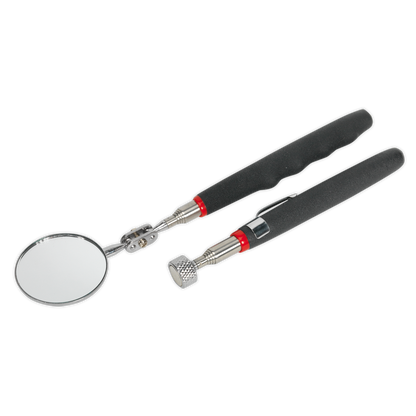 Siegen S0940 Telescopic Magnetic Pick-Up Tool & Inspection Mirror Set 2pc