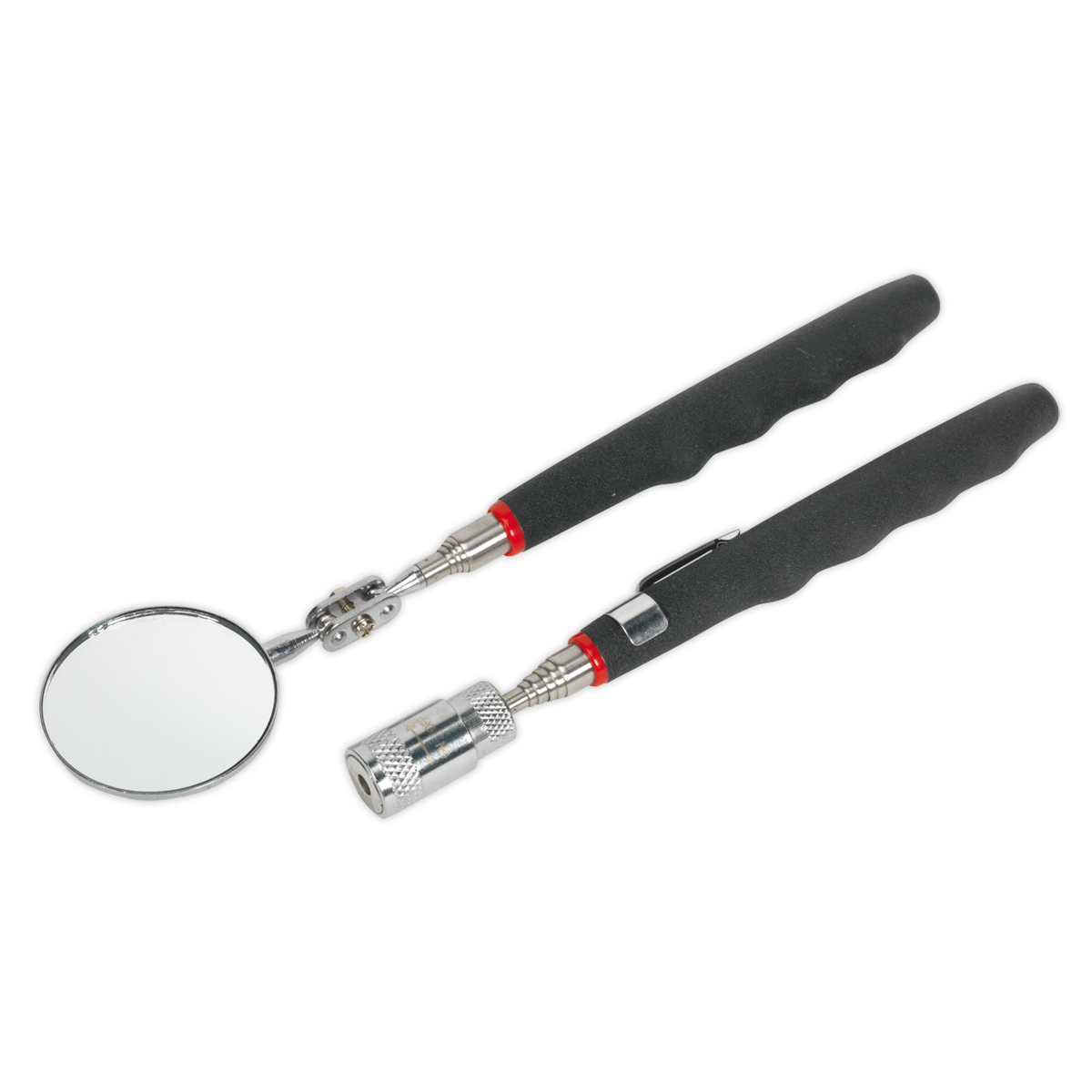 Siegen S0941 Telescopic Magnetic LED Pick-Up Tool & Inspection Mirror Set 2pc