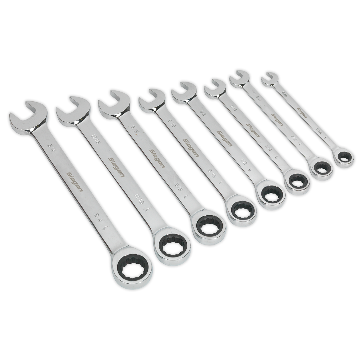 Siegen S0984 Combination Ratchet Spanner Set 8pc Imperial