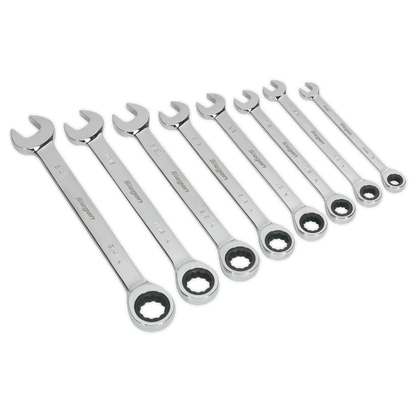 Siegen S0984 Combination Ratchet Spanner Set 8pc Imperial