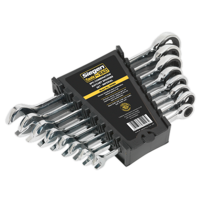 Siegen S0984 Combination Ratchet Spanner Set 8pc Imperial