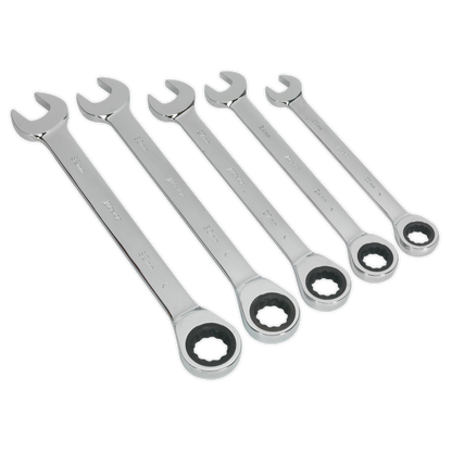 Siegen S0985 Combination Ratchet Spanner Set 5pc Metric