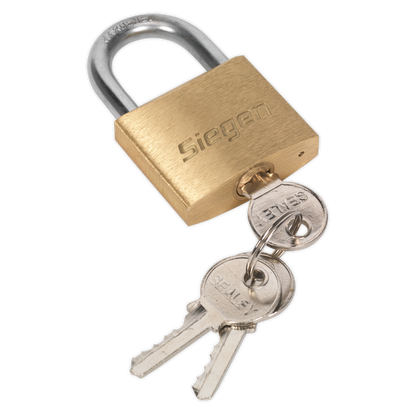 Siegen S0987 Brass Body Padlock with Brass Cylinder 40mm