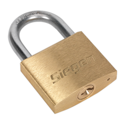 Siegen S0987 Brass Body Padlock with Brass Cylinder 40mm