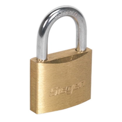 Siegen S0987 Brass Body Padlock with Brass Cylinder 40mm