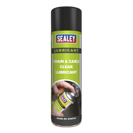 Sealey SCS017 Chain & Cable Clear Lubricant 500ml Pack of 6