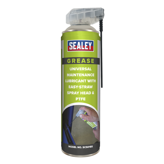 Sealey SCS018S Universal Maintenance Lubricant with Easy-Straw Spray Head & PTFE 500ml