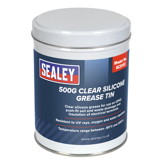 Sealey SCS102 Silicone Clear Grease 500g Tin