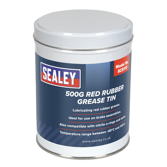 Sealey SCS110 Red Rubber Grease 500g Tin