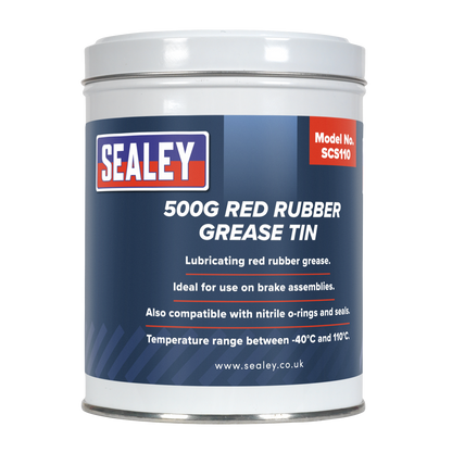 Sealey SCS110 Red Rubber Grease 500g Tin