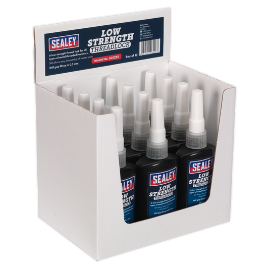 Sealey SCS222 Thread Lock Low Strength 50ml Pack of 12