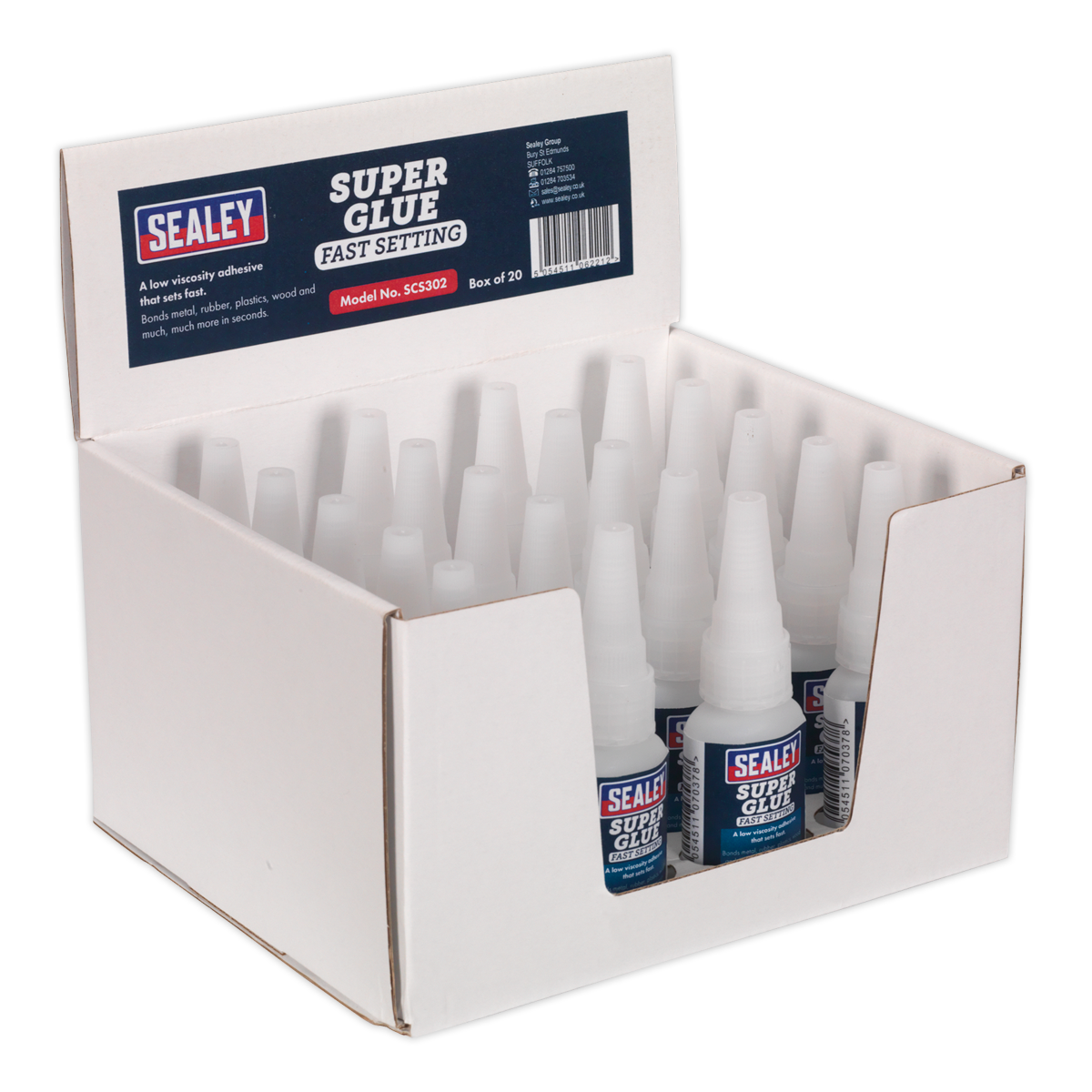 Sealey SCS302 Super Glue Fast Setting 20g Pack of 20