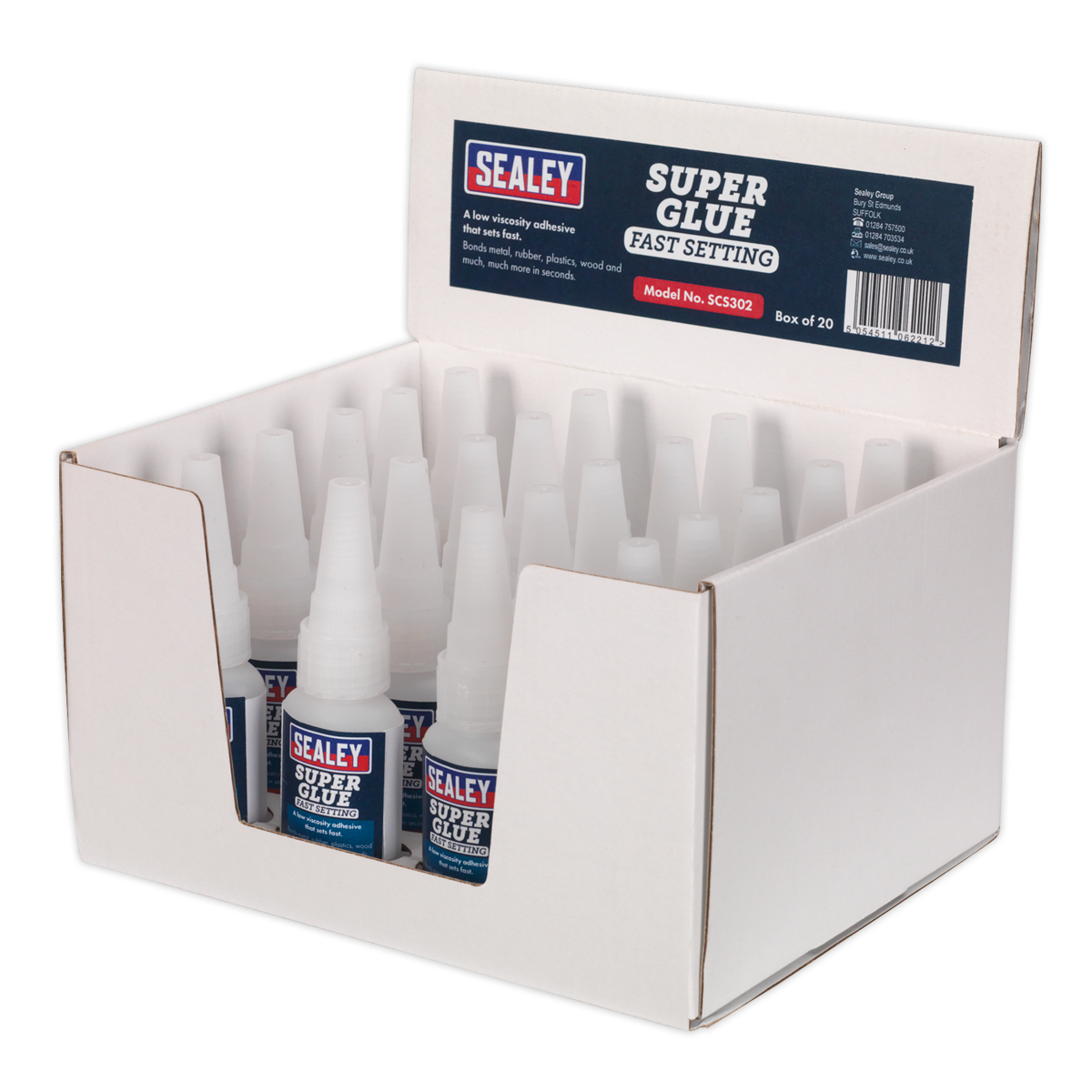 Sealey SCS302 Super Glue Fast Setting 20g Pack of 20