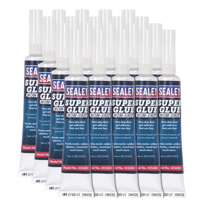 Sealey SCS303 Super Glue Non-Drip Gel 20g Pack of 20