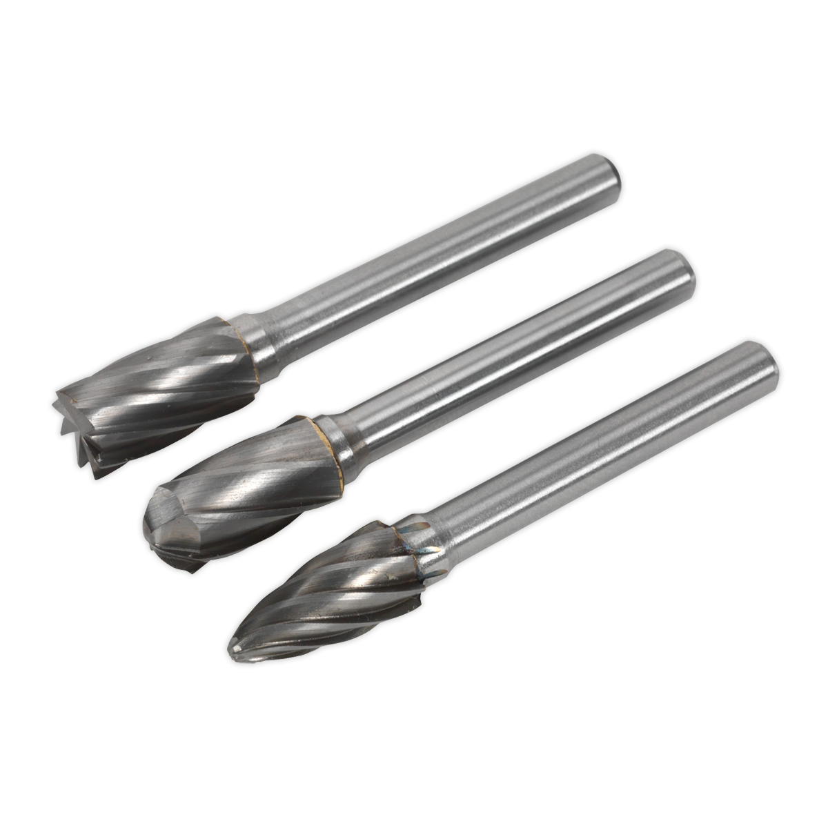 Sealey SDBCK3 Tungsten Carbide Rotary Burr Set 3pc Ripper/Coarse