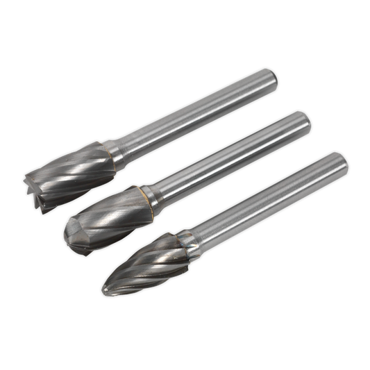 Sealey SDBCK3 Tungsten Carbide Rotary Burr Set 3pc Ripper/Coarse