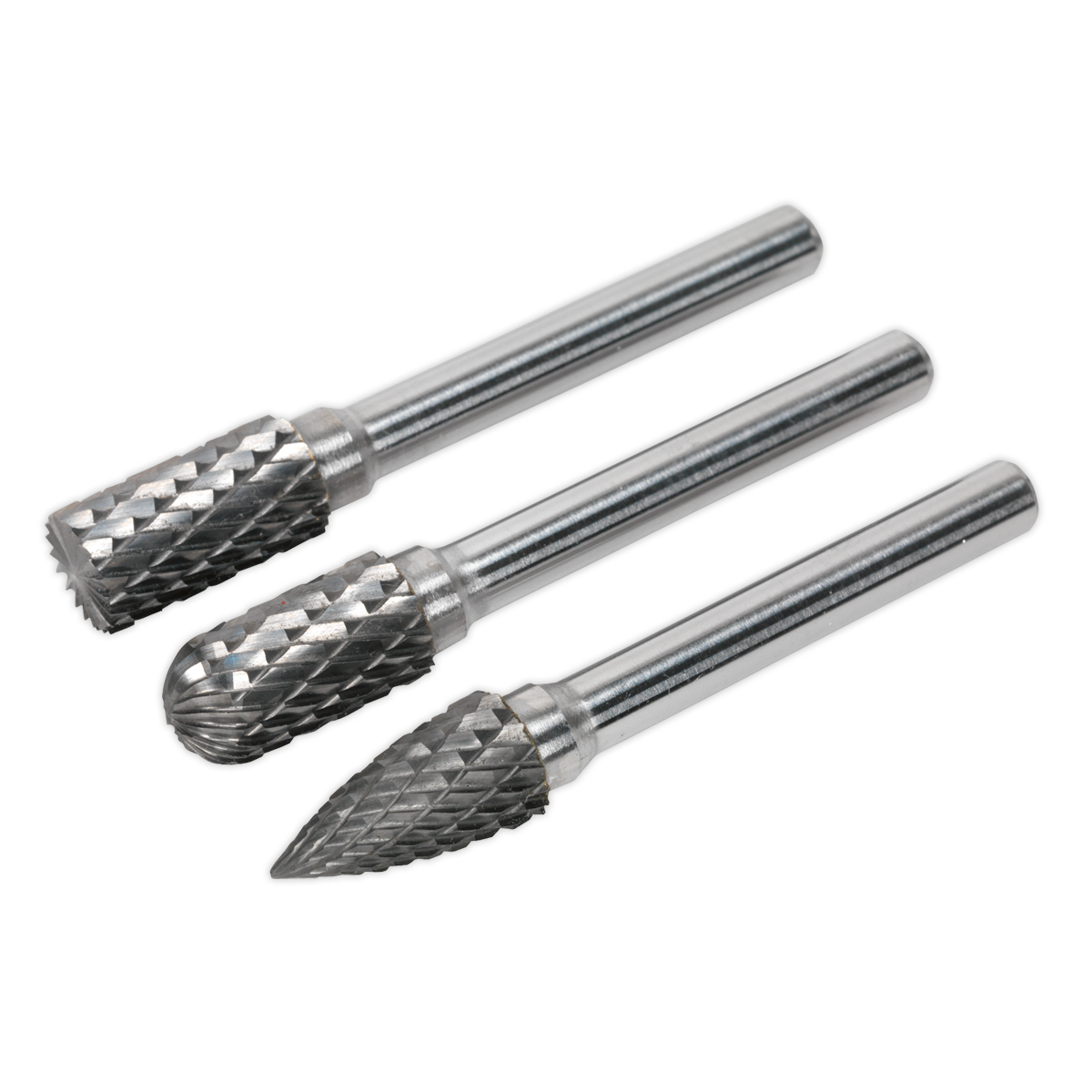 Sealey SDBK3 Tungsten Carbide Rotary Burr Set 3pc