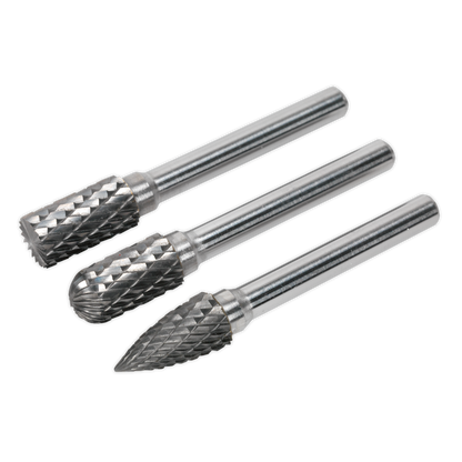 Sealey SDBK3 Tungsten Carbide Rotary Burr Set 3pc