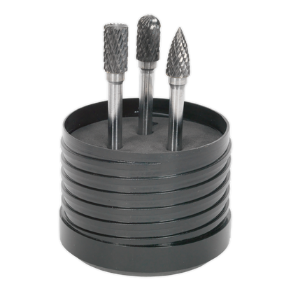 Sealey SDBK3 Tungsten Carbide Rotary Burr Set 3pc