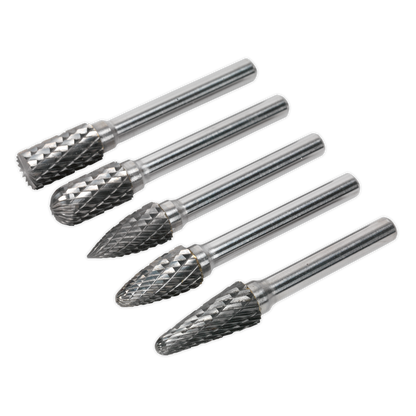 Sealey SDBK5 Tungsten Carbide Rotary Burr Set 5pc