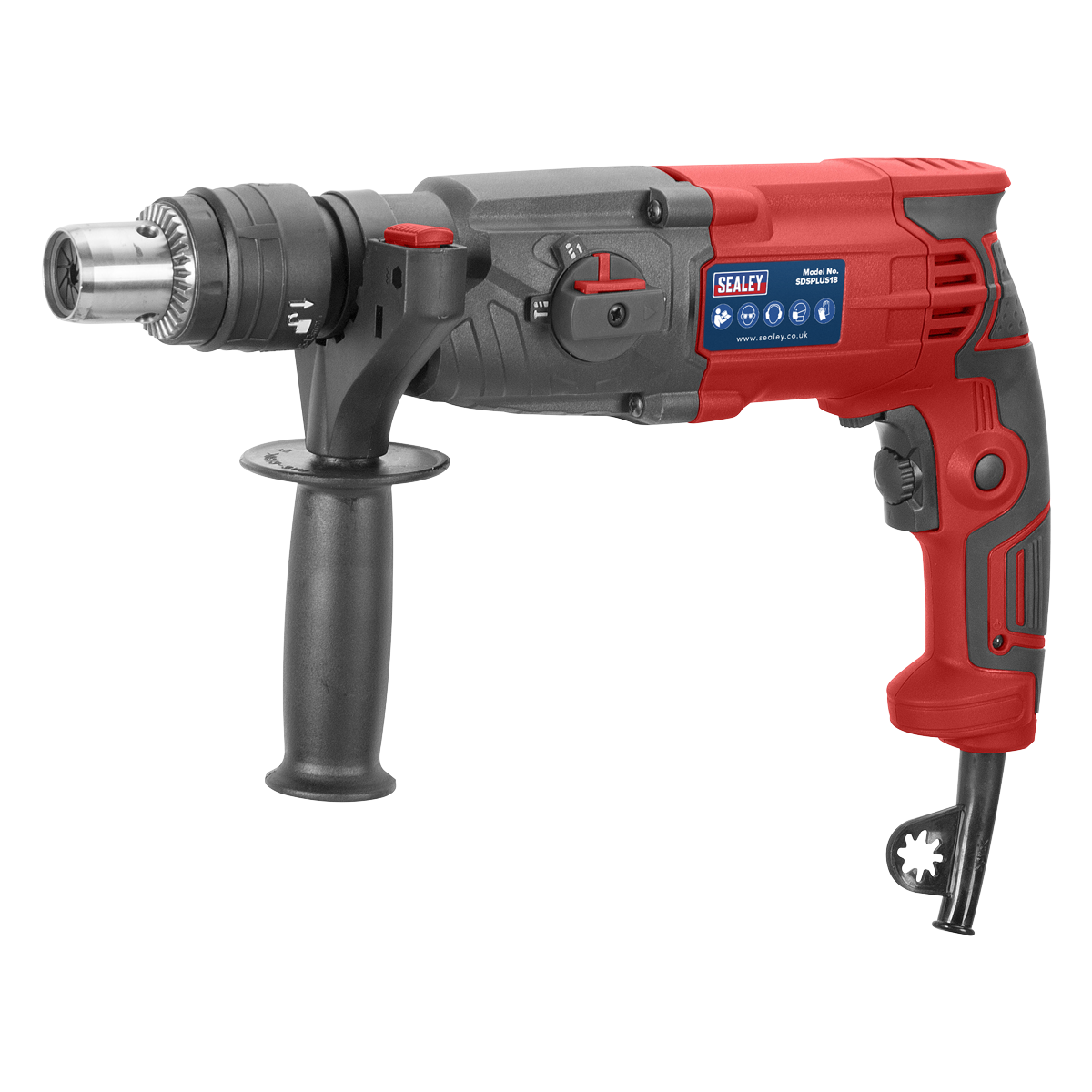 Sealey SDSPLUS18 Rotary Hammer Drill SDS Plus Ø18mm 750W/230V