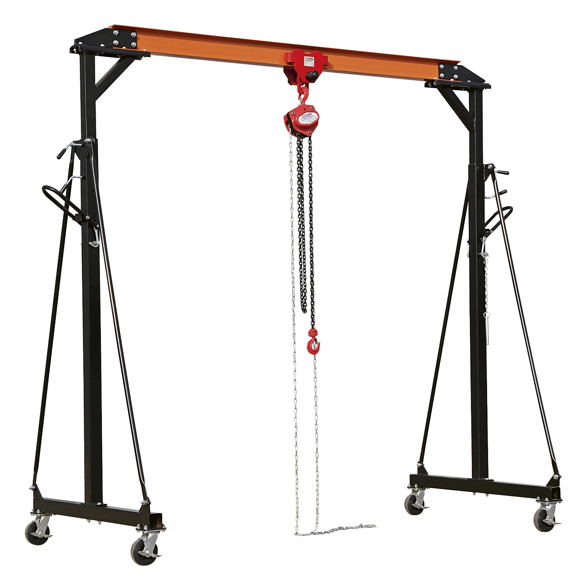 Sealey SG1000KIT Portable Lifting Adjustable Gantry Crane 1 Tonne & Hoist Combo