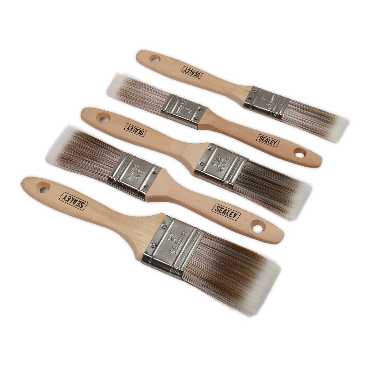 Sealey SPBS5W Wooden Handle Paint Brush Set 5pc