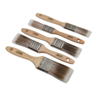 Sealey SPBS5W Wooden Handle Paint Brush Set 5pc