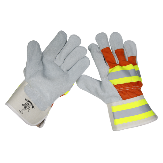 Sealey SSP14HV/6 Reflective Rigger's Gloves Pack of 6 Pairs