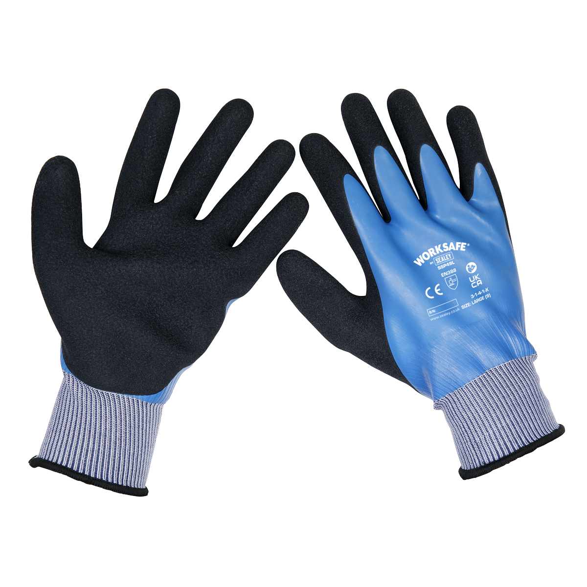 Sealey SSP49L/B120 Waterproof Latex Gloves - (Large) - Box of 120 Pairs