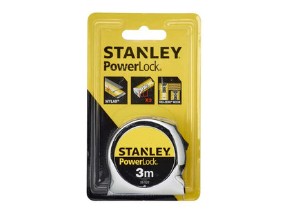 Stanley PowerLock Classic Pocket Tape 3m Width 19mm Metric only STA033522