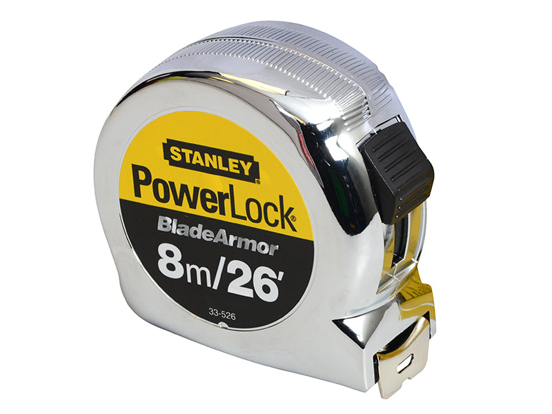 Stanley PowerLock BladeArmor Pocket Tape 8m/26ft Width 25mm STA033526